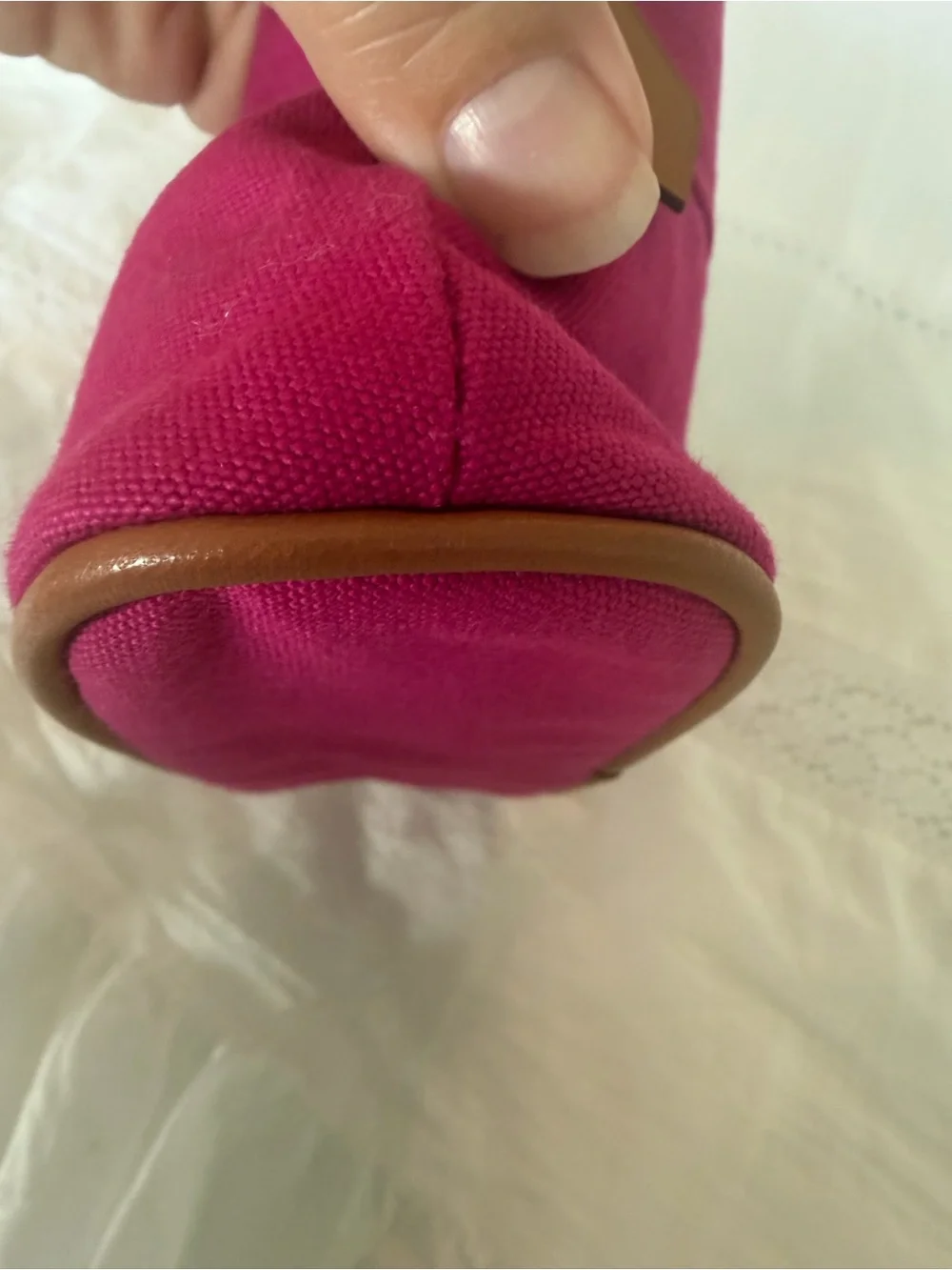 Hermes Hot Pink Canvas Cosmetic Pouch with H